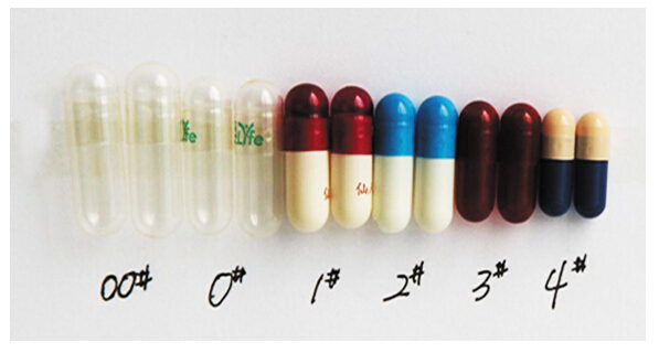 c&aacute;psula de diferente tama&ntilde;o