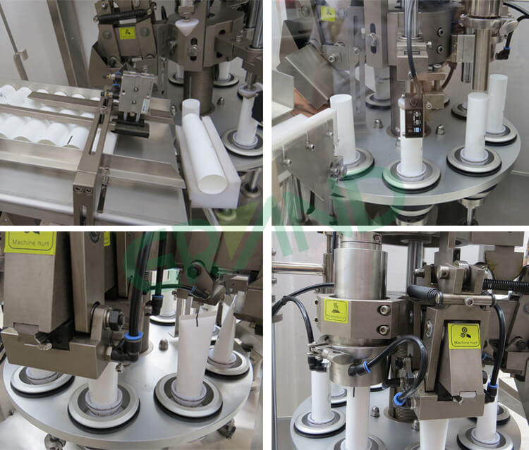 Detalles de la m&aacute;quina de sellado de llenado de tubo de metal