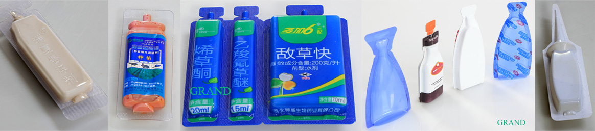 Muestra de m&aacute;quina de sellado de llenado de ampolas de pl&aacute;stico