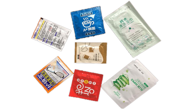 muestra de m&aacute;quina de embalaje de tejido h&uacute;medo