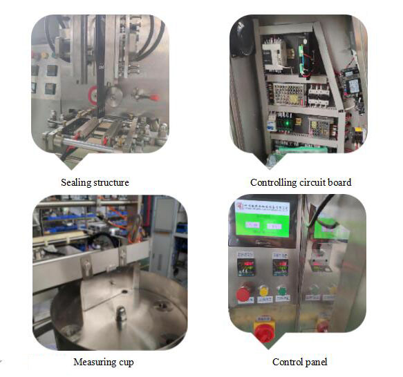 Figuras de detalle de la m&aacute;quina de embalaje de gr&aacute;nulo