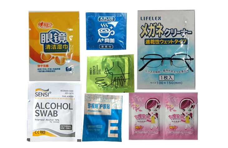 muestra de m&aacute;quina de embalaje de tejido h&uacute;medo