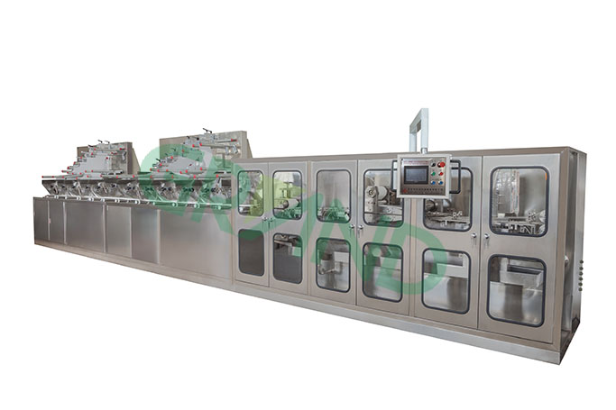 M&aacute;quina de plegado y empaque de toallitas h&uacute;medas