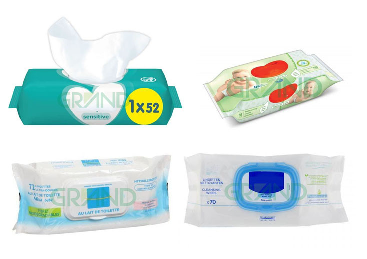 Muestra de m&aacute;quina de plegamiento y empaque de toallitas h&uacute;medas