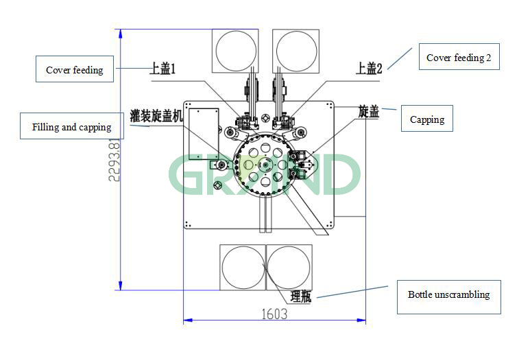 Dibujo de la m&aacute;quina de llenado de la m&aacute;quina del kit de tubo